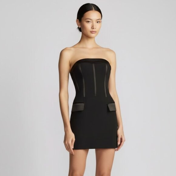 Zac Posen Black Corset Strapless Mini Dress Size 2 NWT - Picture 1 of 9